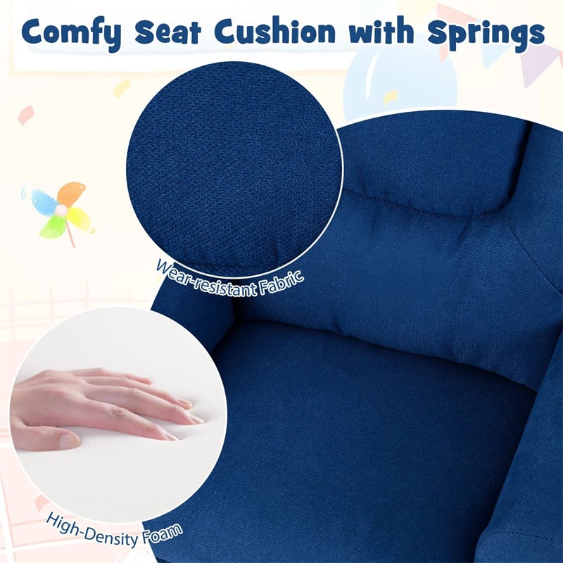 Kids Recliner Chair with Cup Holder & Side Pocket, Adjustable Toddler Lounge Sofa, Ergonomic Children Armchairs for Boys Girls Age 3+, 150lbs