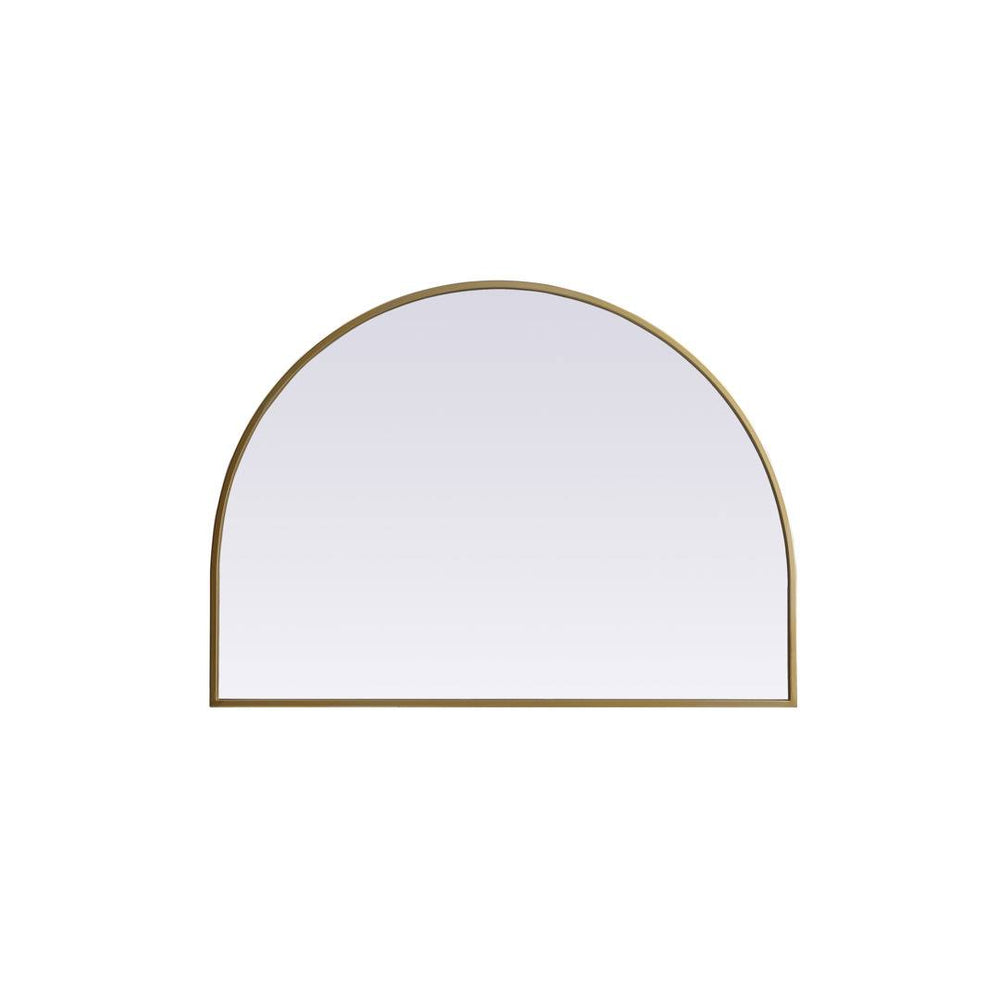 Savina Arch Metal Wall Mirror Finish: Brass, Size: 33" x 24"